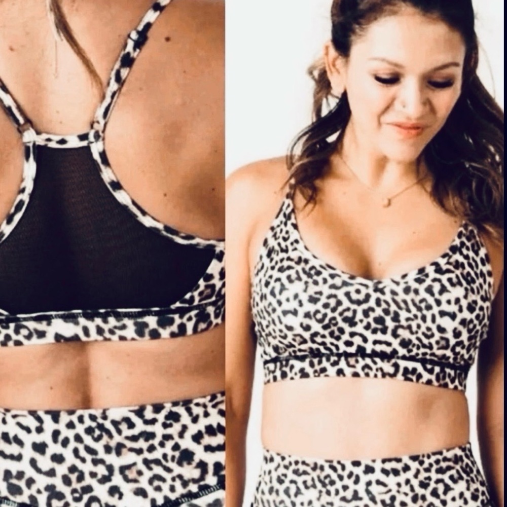 Zyia Brilliant Mesh Sports Bra in Leopard Size Medium